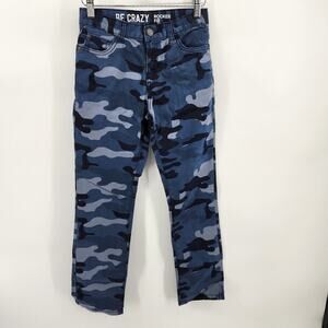 Crazy 8 Girls Size 10 Rocker Fit Blue Camo Jeans NWT Adjustable Waist Cotton